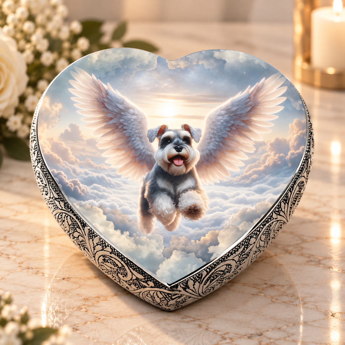 Miniature Schnauzer Urn - Dog Urn - Stellar Silk Dog Urn
