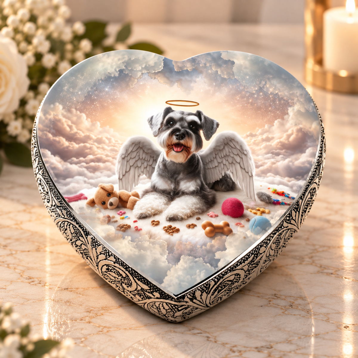 Miniature Schnauzer Urn - Dog Urn- Empyrean Elegance Dog Urn