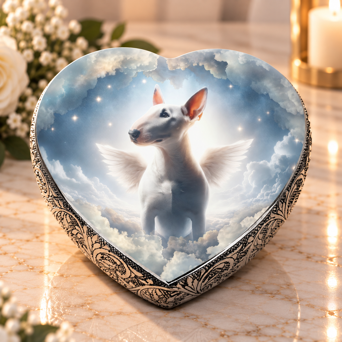 Bull Terrier Urn - Dog Urn - Cosmic Chorus Urn for Dog Ashes