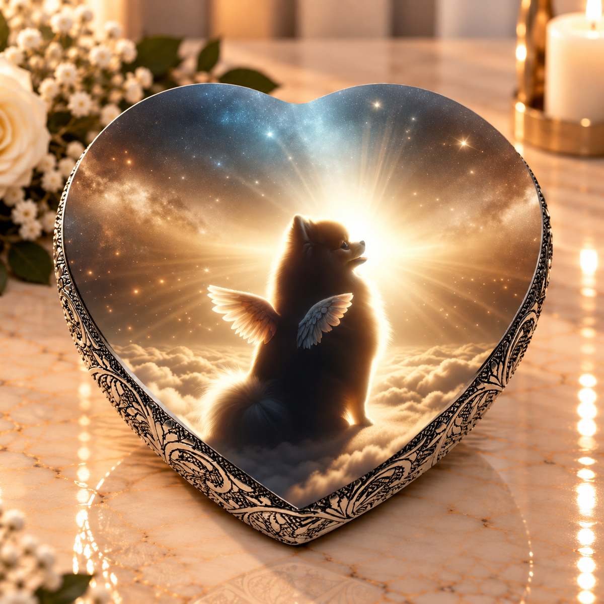 Pomeranian Urn - Dog Urn Elysian Twilight Urn for Dog Ashes