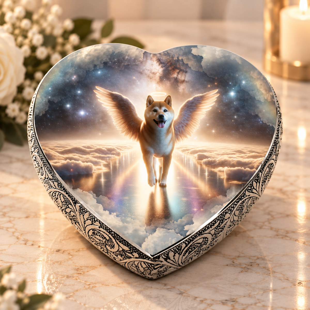 Shiba Inu Urn - Dog Urn Rainbow Bridge Urn for Dog Ashes