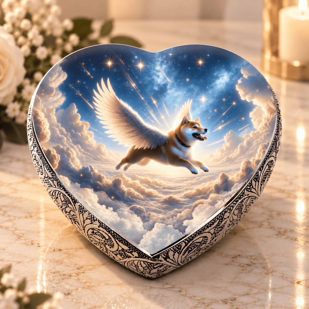 Eternal Elegance Dog Urns Shiba Inu Urn - Dog Urn Astral Mist Urn for Dog Ashes