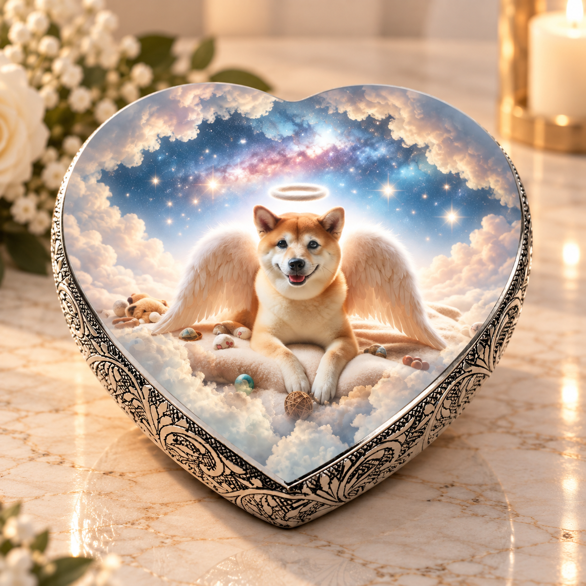 Shiba Inu Dog Urn - Cherubic Charm Urn for Dog Ashes