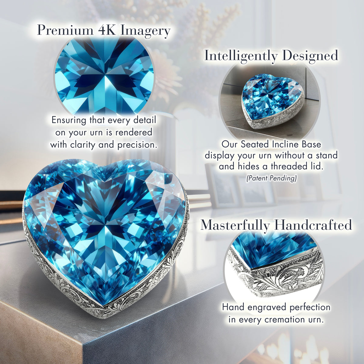 Eternal Elegance Adult Urns Eternal Gems Blue Topaz Cremation Urn