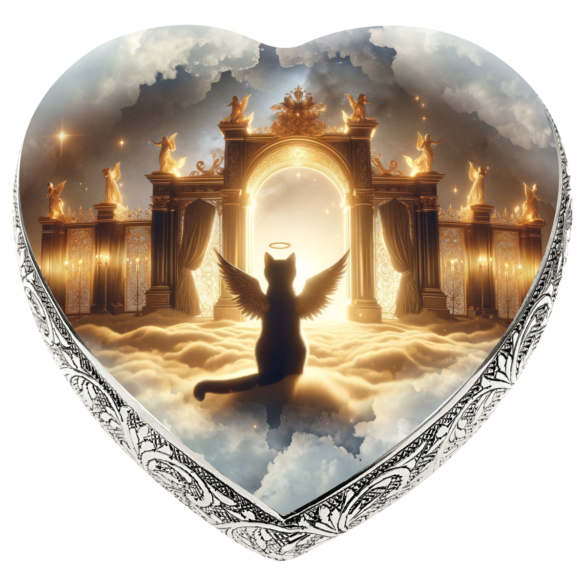 Eternal Elegance Cat Urns XXS Angel Aura Night Cat Urn