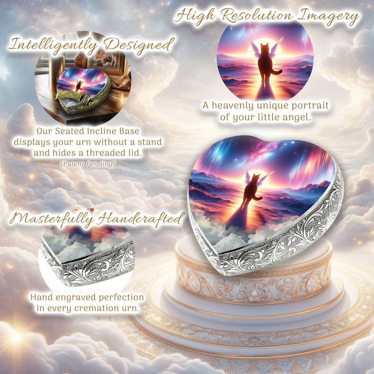 Eternal Elegance Cat Urns XXS Astral Aurora Cat Urn