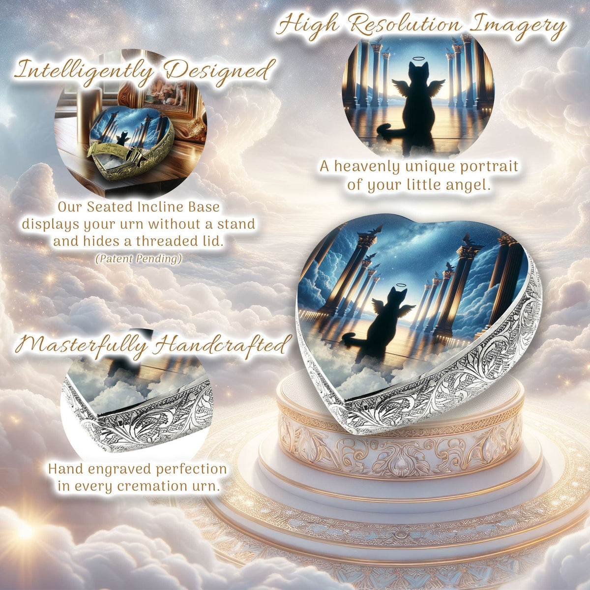 Eternal Elegance Cat Urns XXS Celestia's Charm Cat Urn