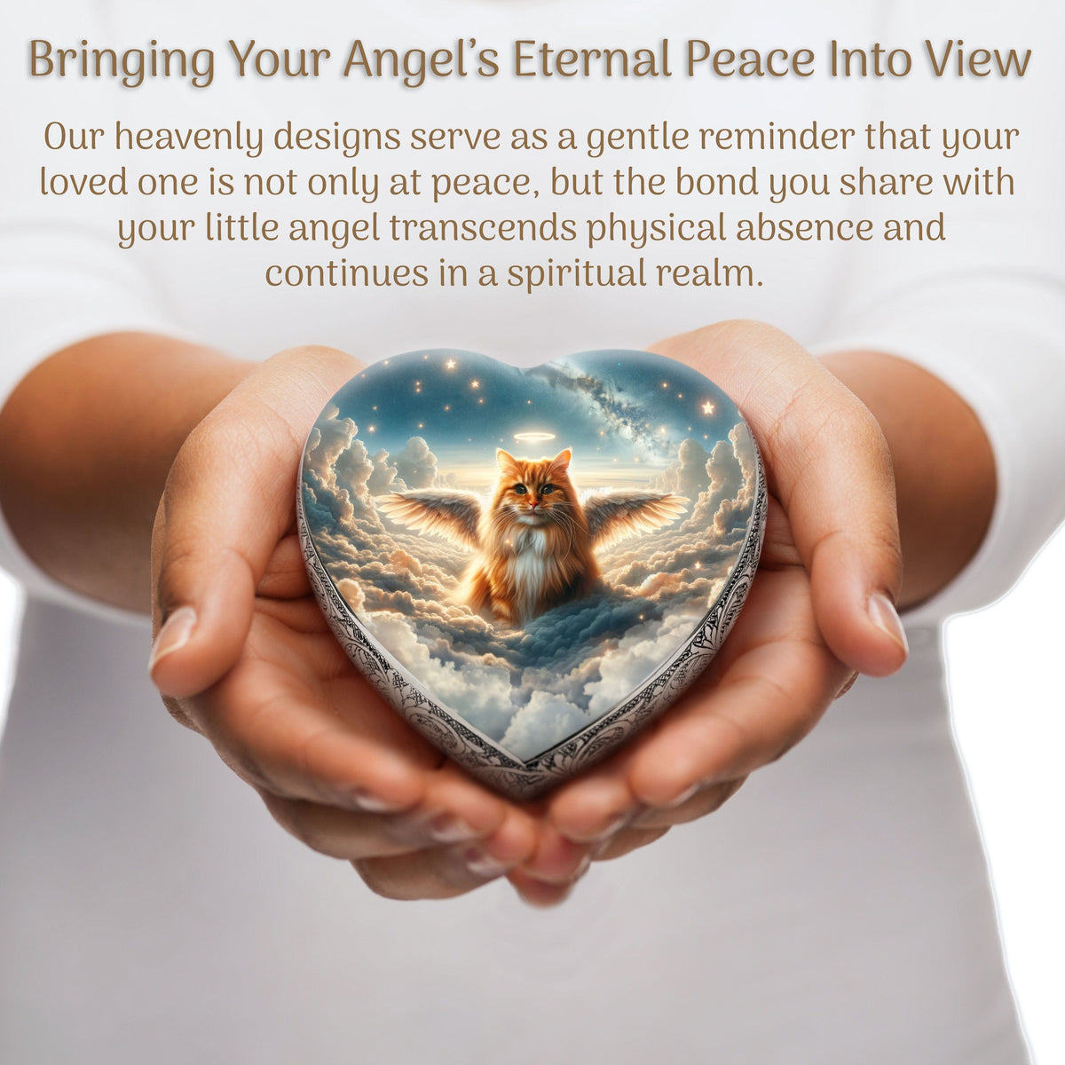 Eternal Elegance Cat Urns XXS Celestial Canvas Orange Cat Urn