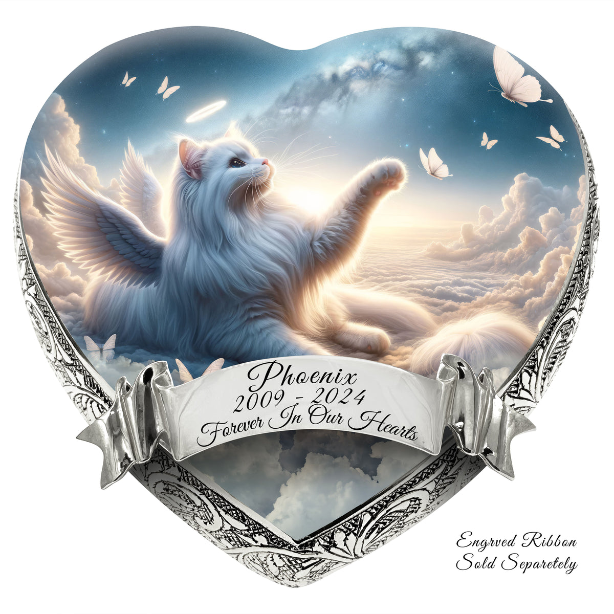 Eternal Elegance Cat Urns XXS Celestial Cloud Cat Urn