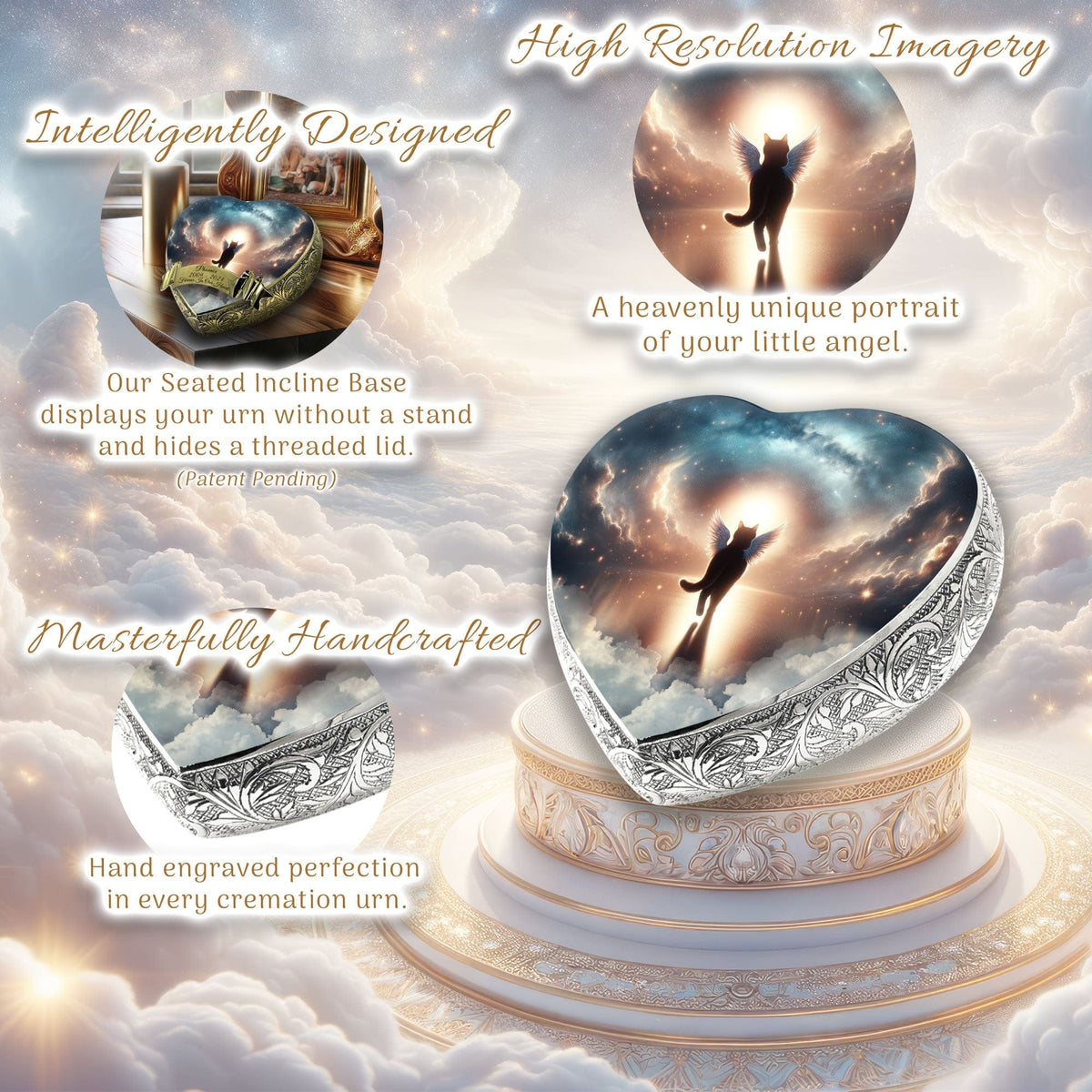 Eternal Elegance Cat Urns XXS Celestial Symphony Cat Urn