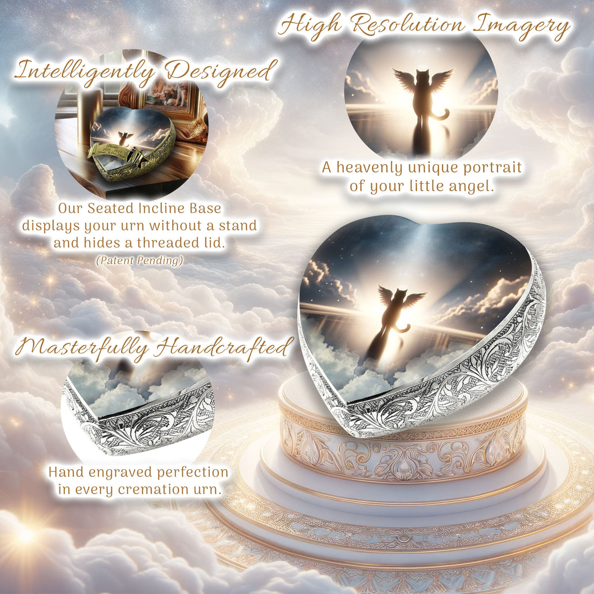 Eternal Elegance Cat Urns XXS Divine Delight Cat Urn