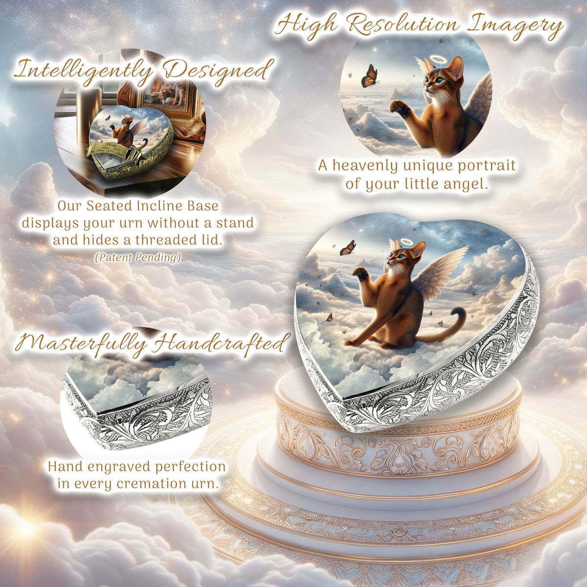 Eternal Elegance Cat Urns XXS Divine Dream Abyssinian Cat Urn