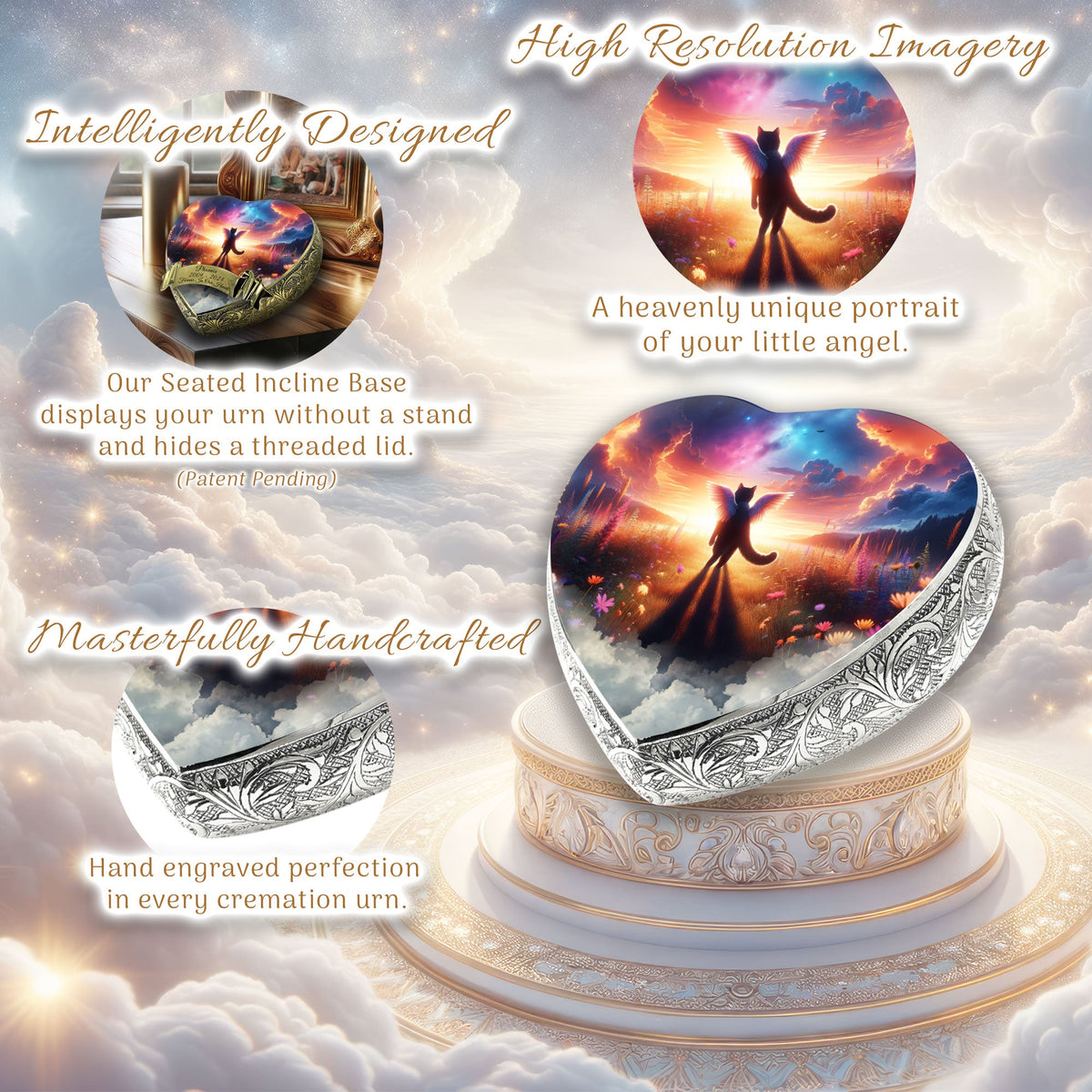 Eternal Elegance Cat Urns XXS Galactic Gleam Cat Urn