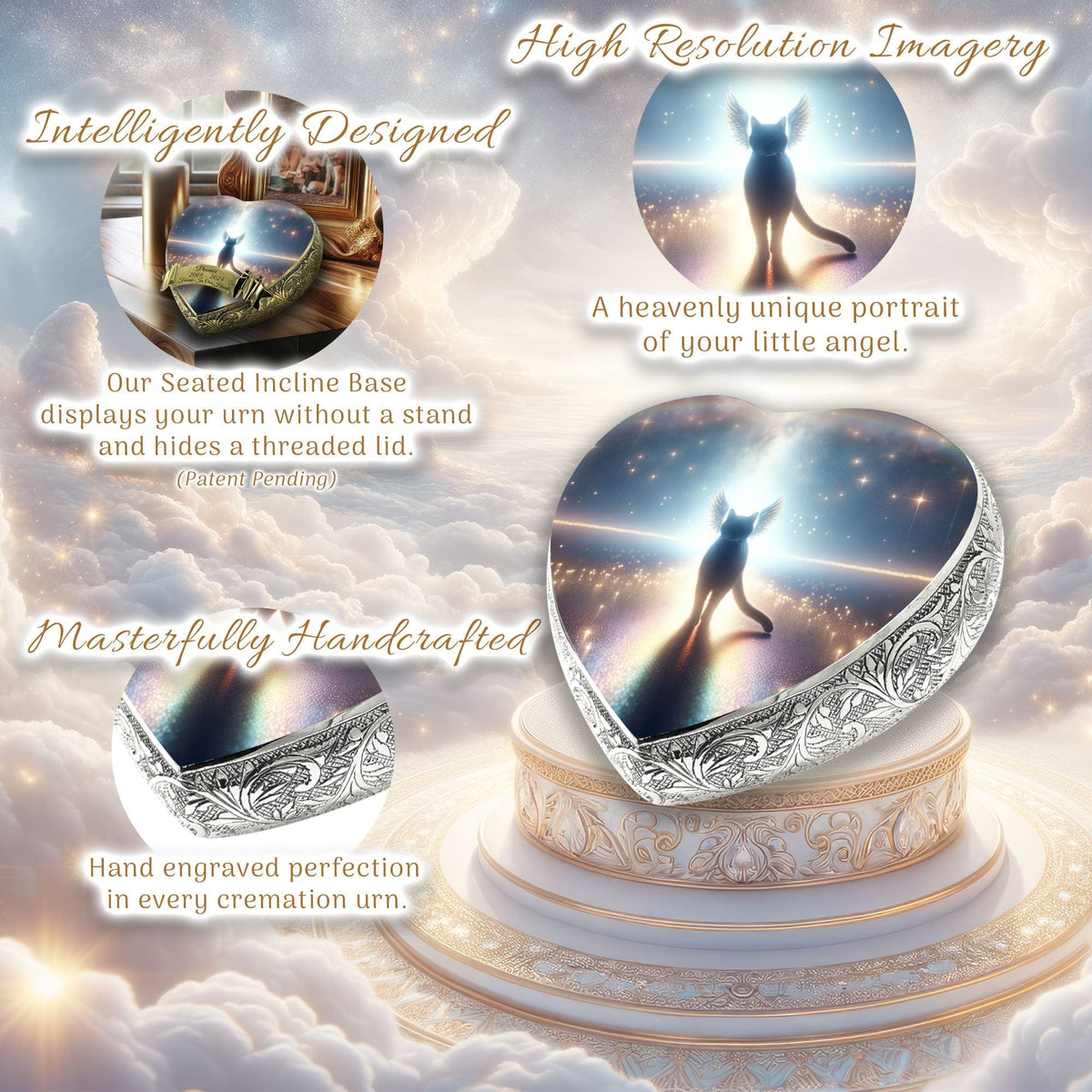 Eternal Elegance Cat Urns XXS Heaven's Gates Cat Urn