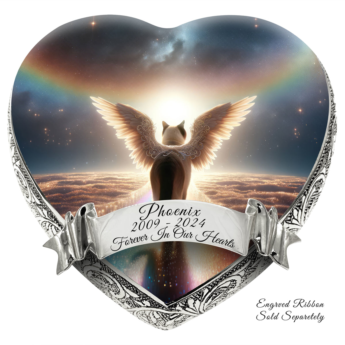 Eternal Elegance Cat Urns XXS Heavenly Halo Siamese Cat Urn