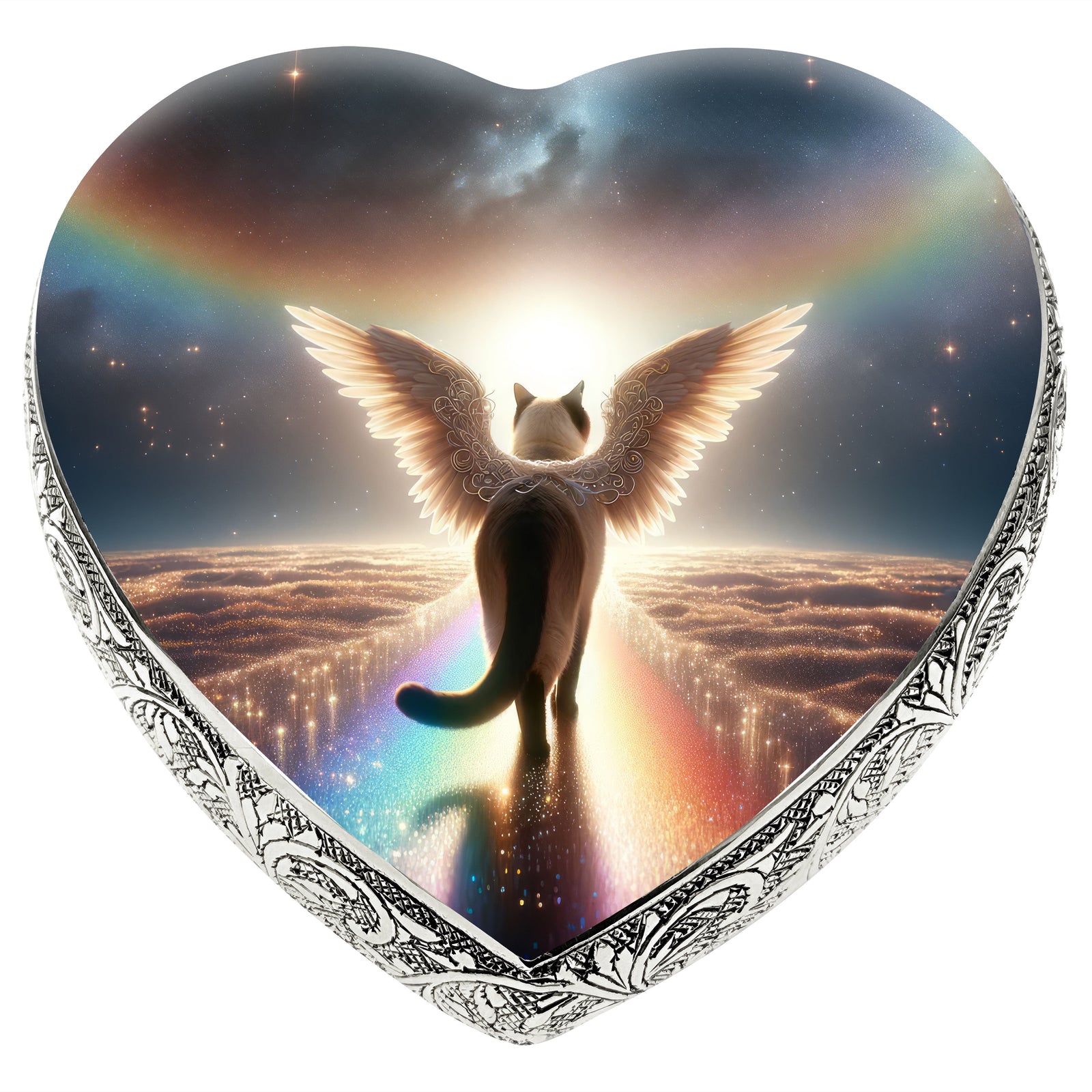 Eternal Elegance Cat Urns XXS Heavenly Halo Siamese Cat Urn