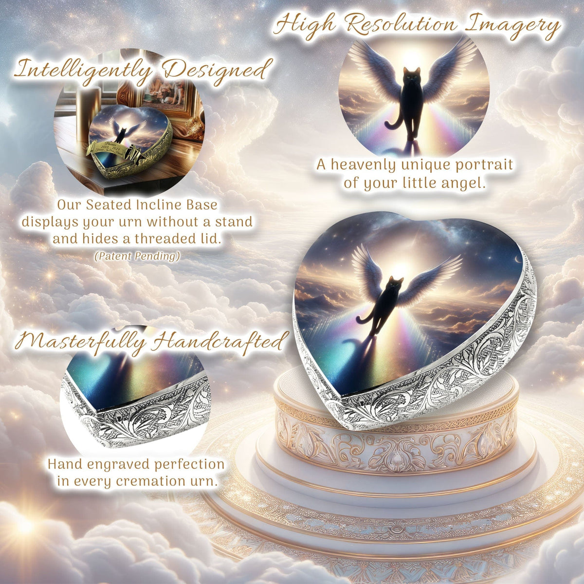 Eternal Elegance Cat Urns XXS Heavenly Harmony Cat Urn