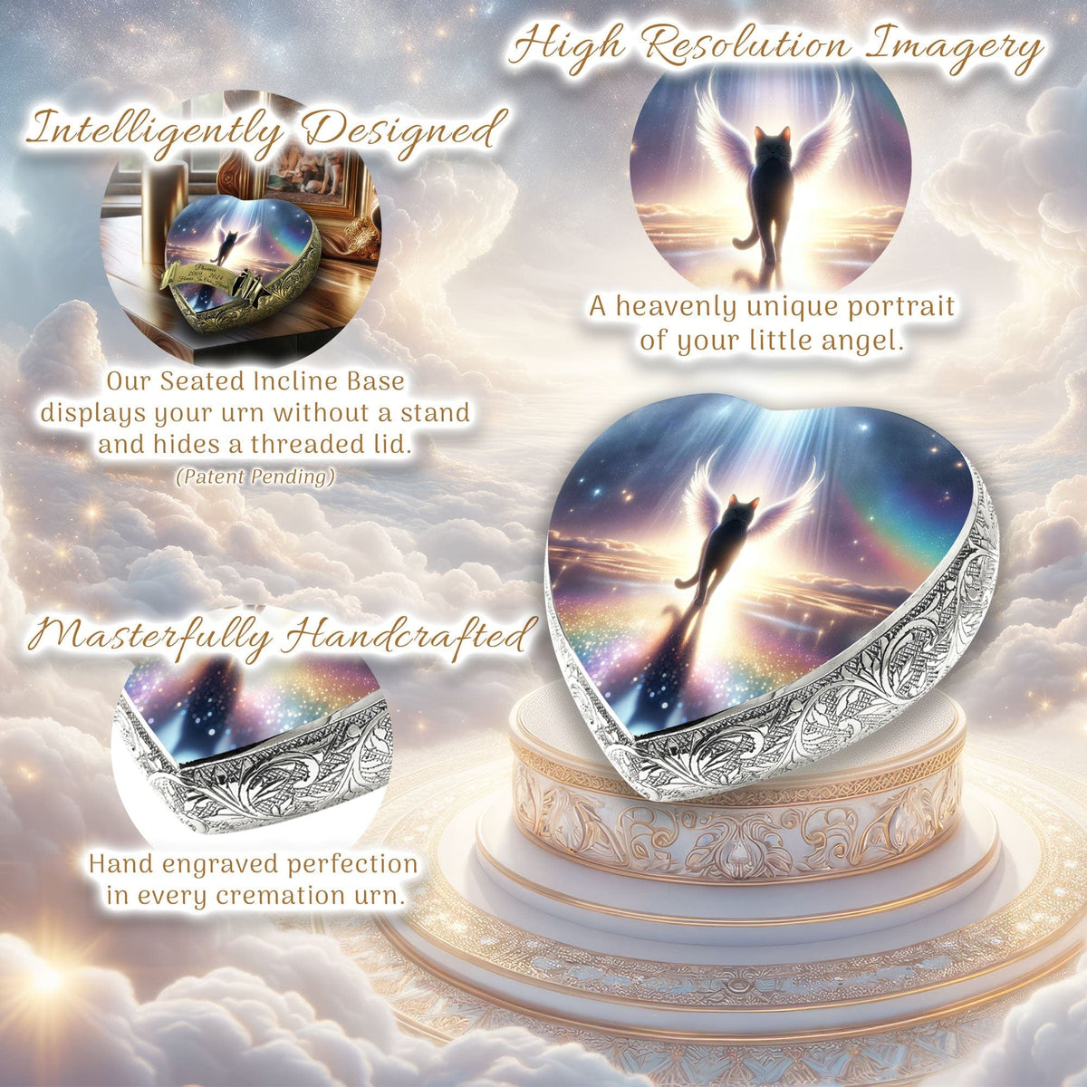 Eternal Elegance Cat Urns XXS Rainbow Bridge Cat Urn