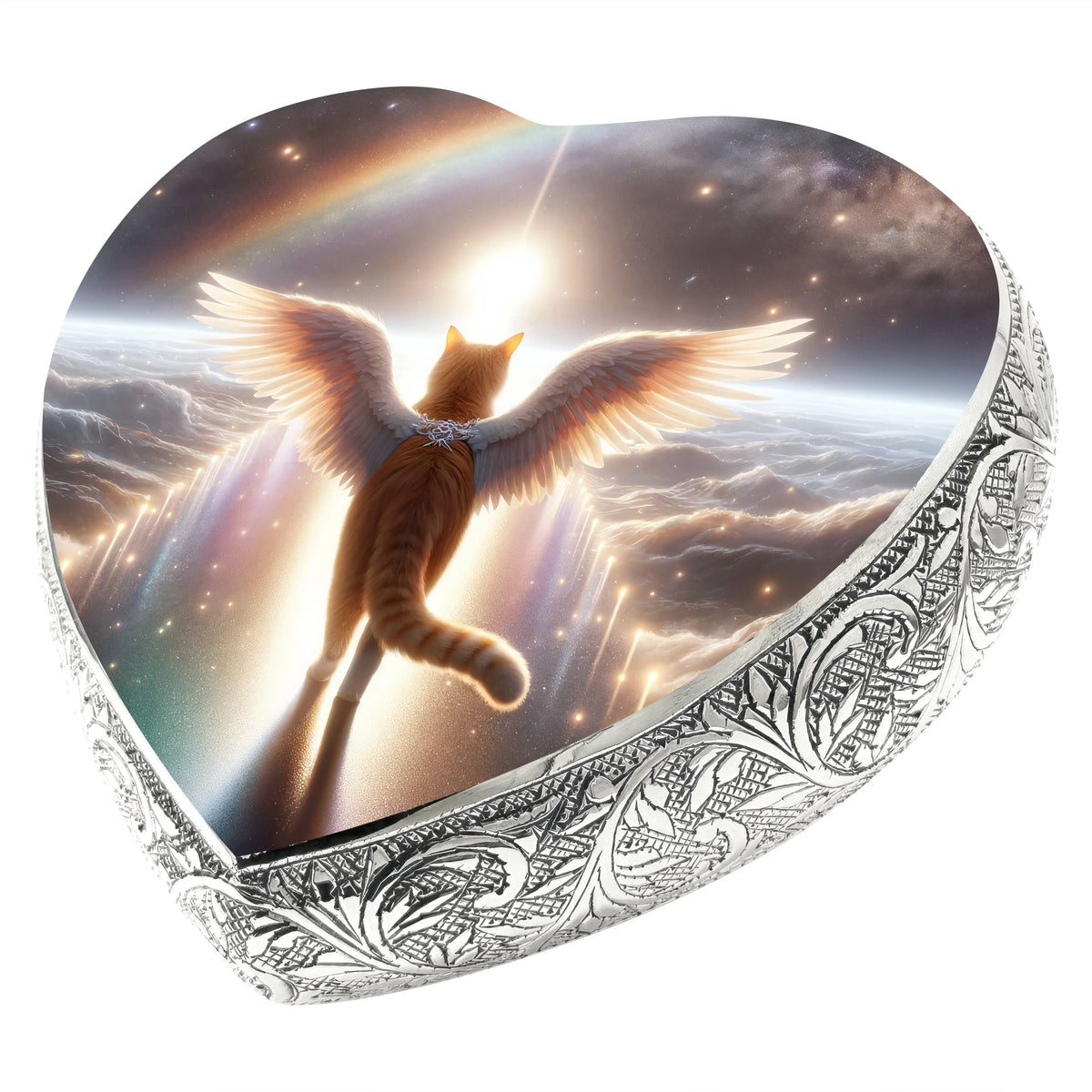 Eternal Elegance Cat Urns XXS Rainbow Bridge Orange Cat Urn