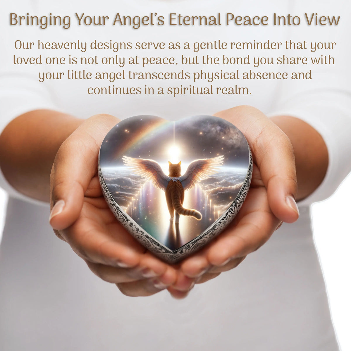 Eternal Elegance Cat Urns XXS Rainbow Bridge Orange Cat Urn