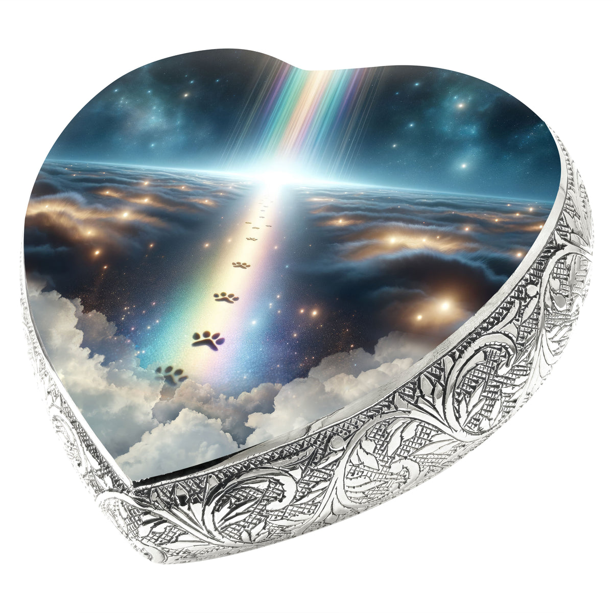 Eternal Elegance Cat Urns XXS Rainbow Bridge Paw Prints Cat Urn