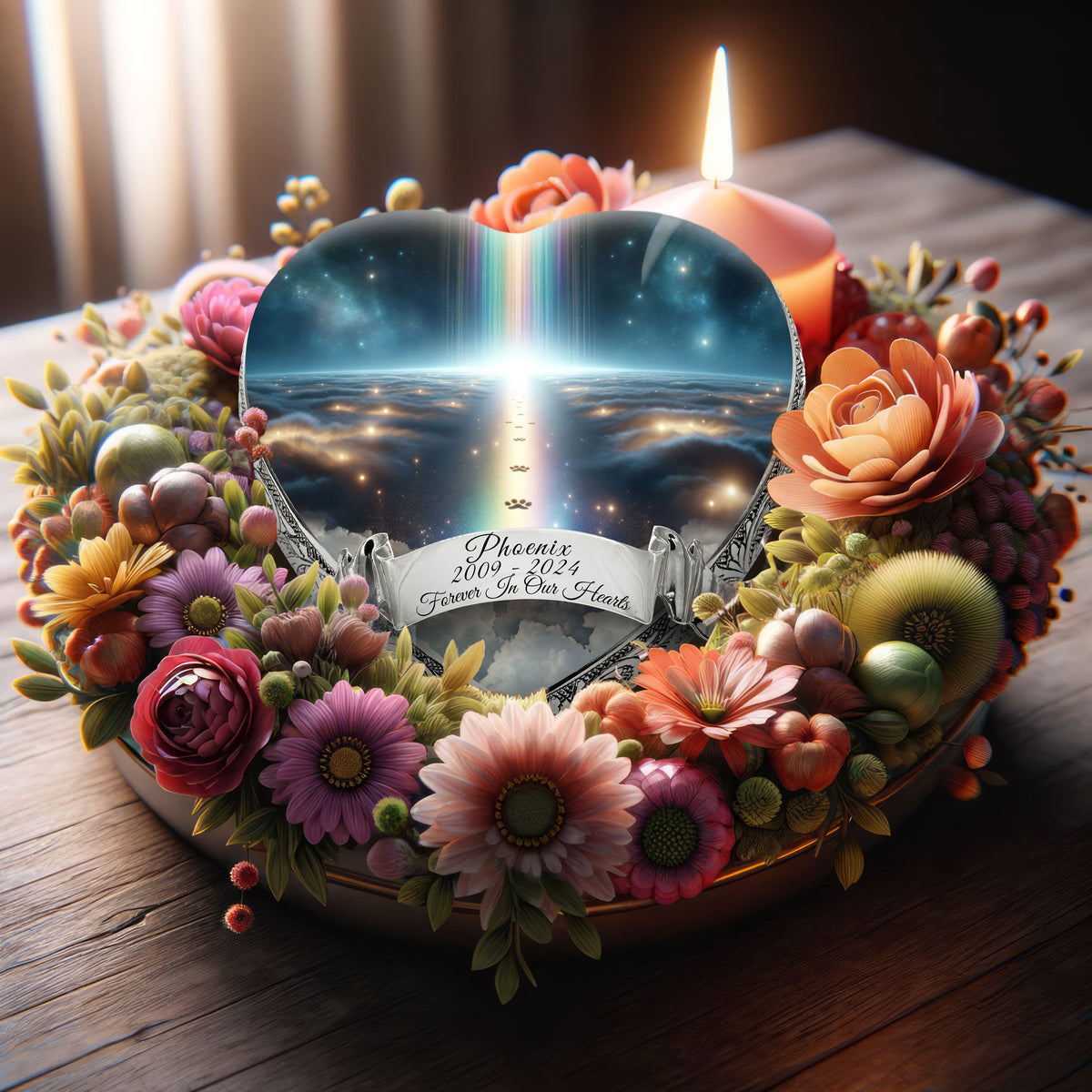 Eternal Elegance Cat Urns XXS Rainbow Bridge Paw Prints Cat Urn