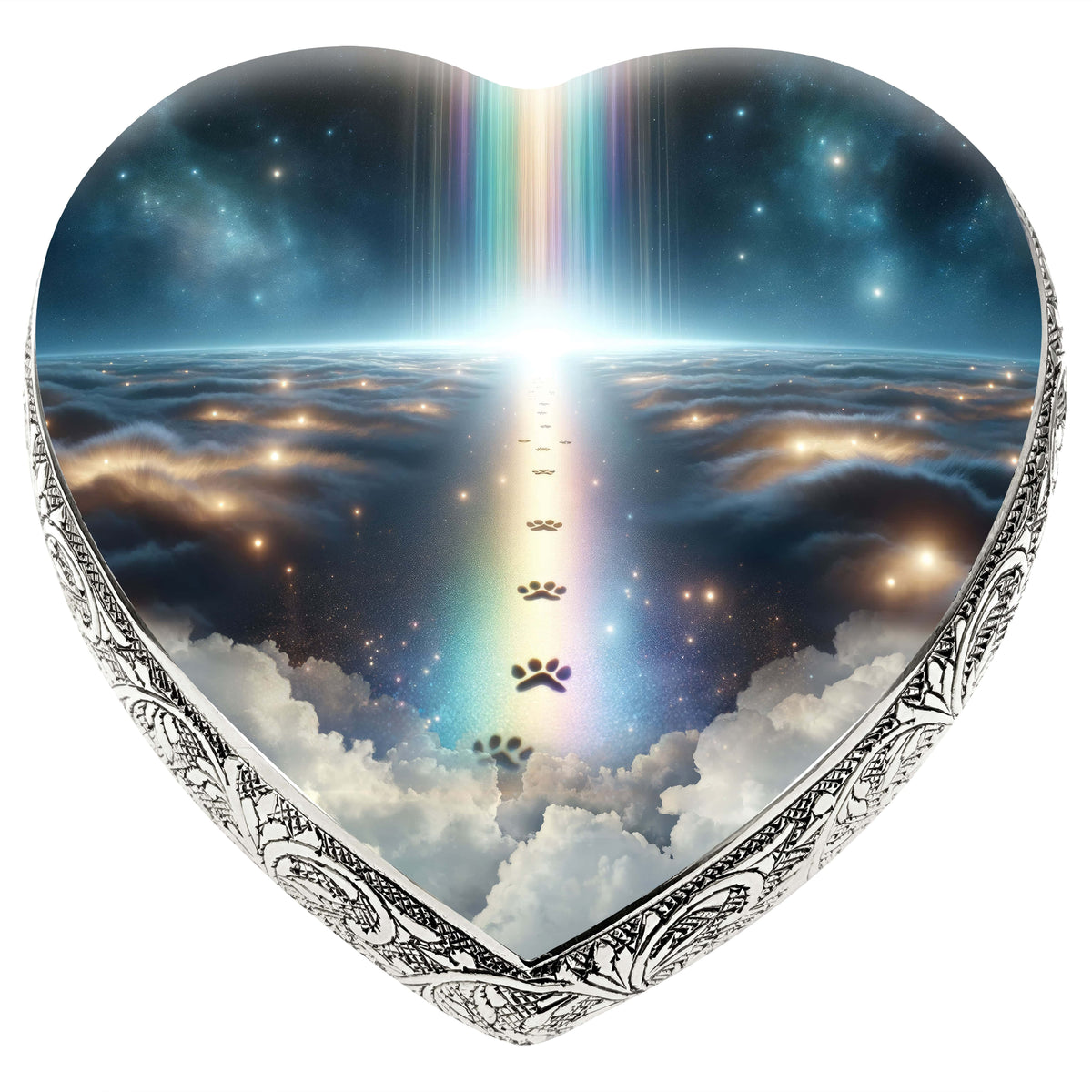 Eternal Elegance Cat Urns XXS Rainbow Bridge Paw Prints Cat Urn