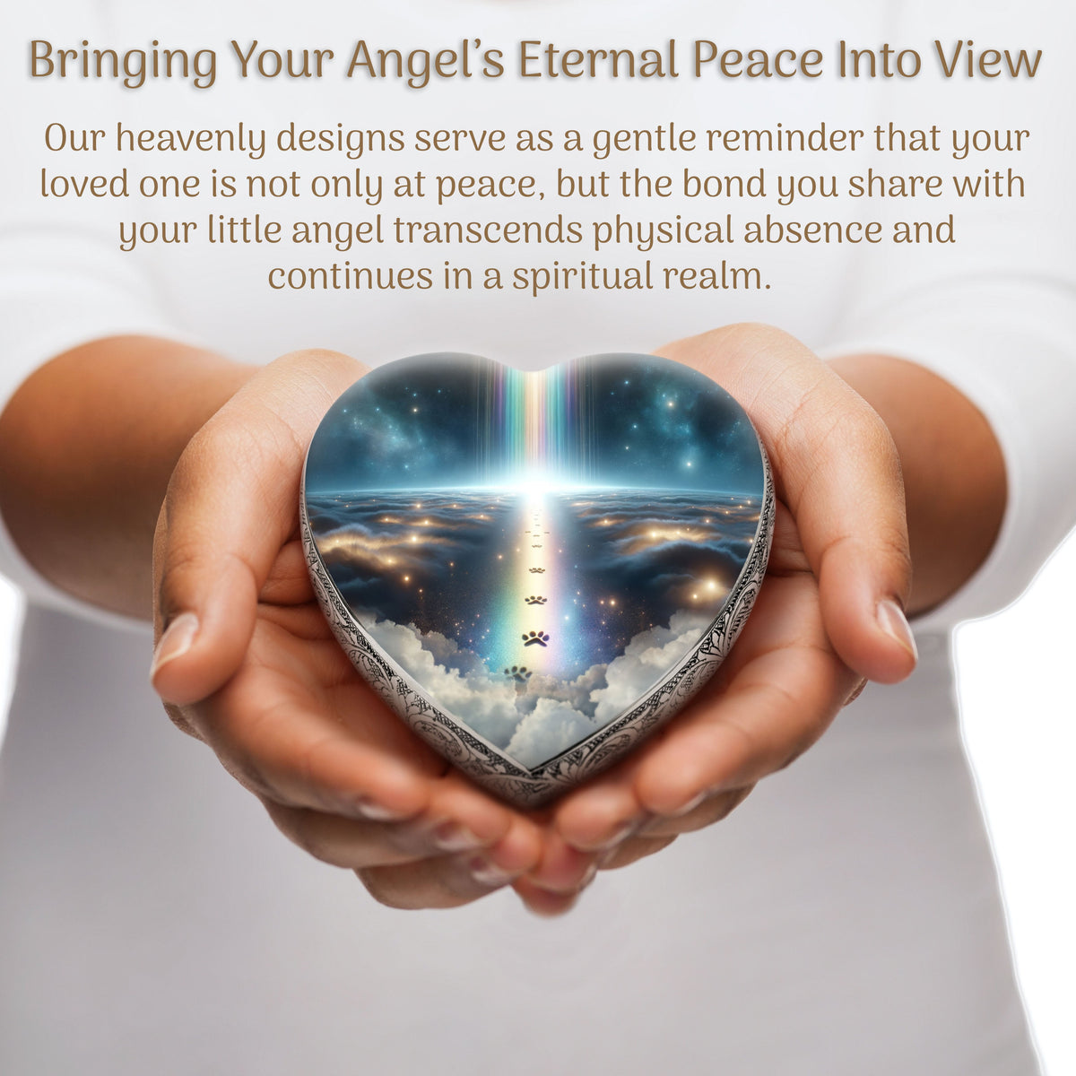 Eternal Elegance Cat Urns XXS Rainbow Bridge Paw Prints Cat Urn