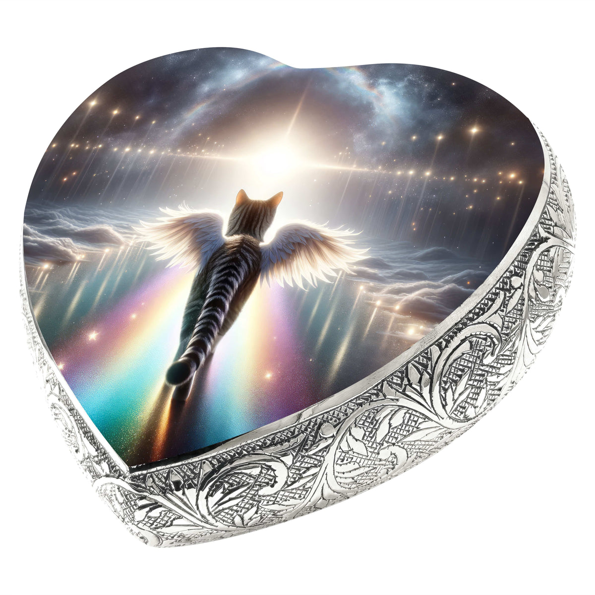 Eternal Elegance Cat Urns XXS Rainbow Crossing Striped Cat Urn