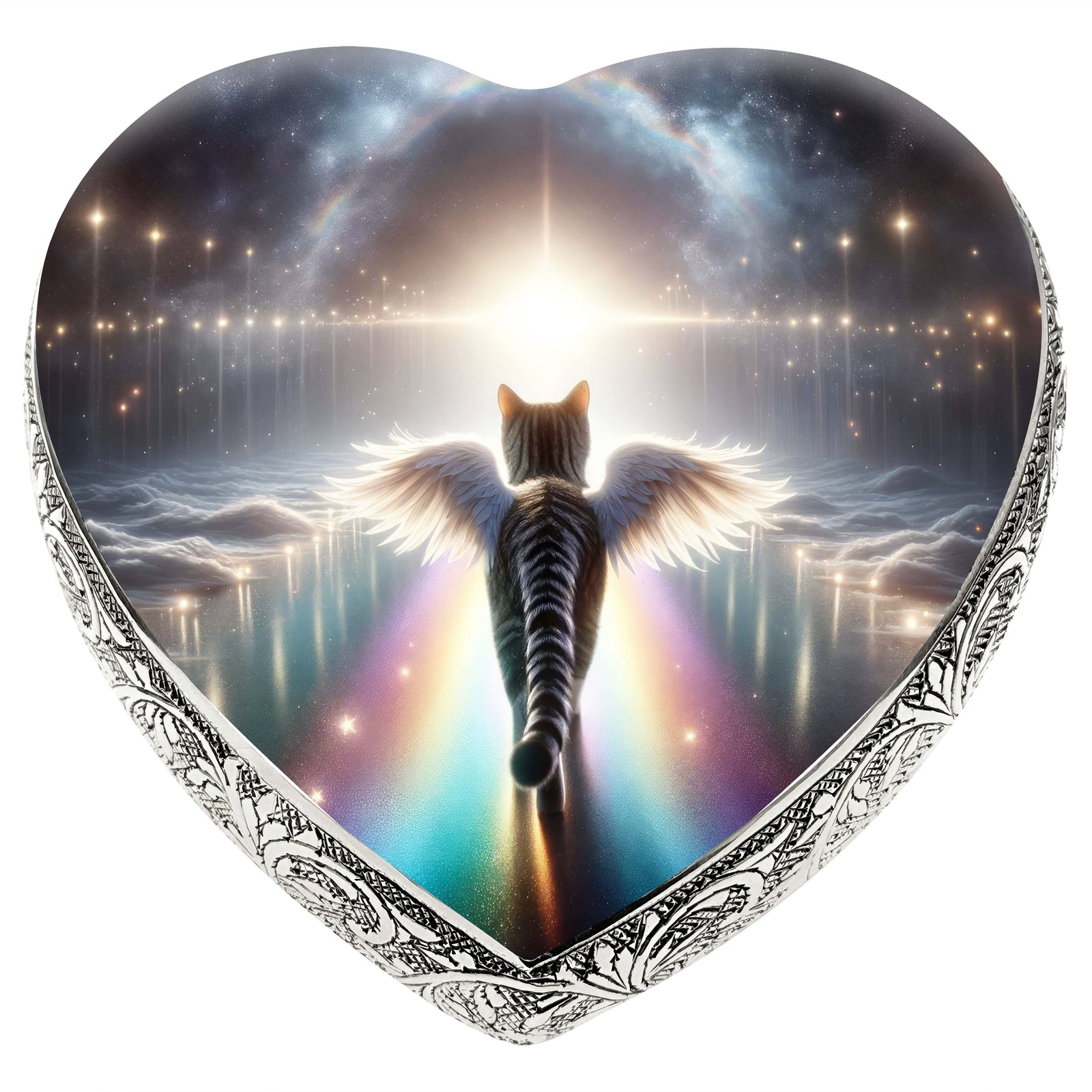 Eternal Elegance Cat Urns XXS Rainbow Crossing Striped Cat Urn