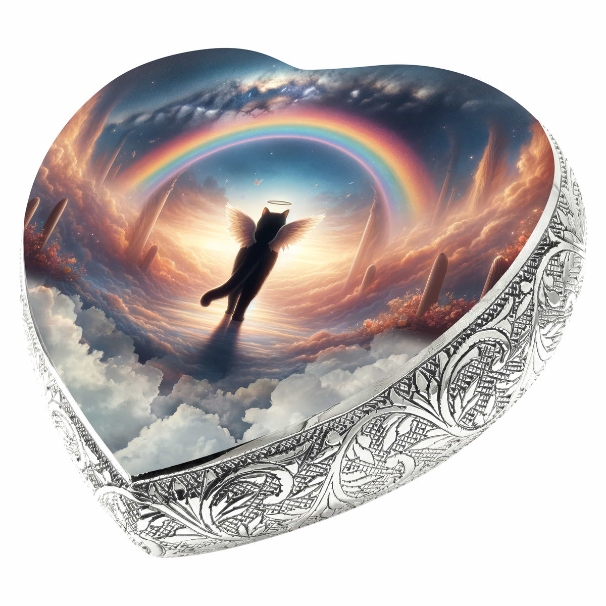 Eternal Elegance Cat Urns XXS Rainbow Journey Dark Cat Urn