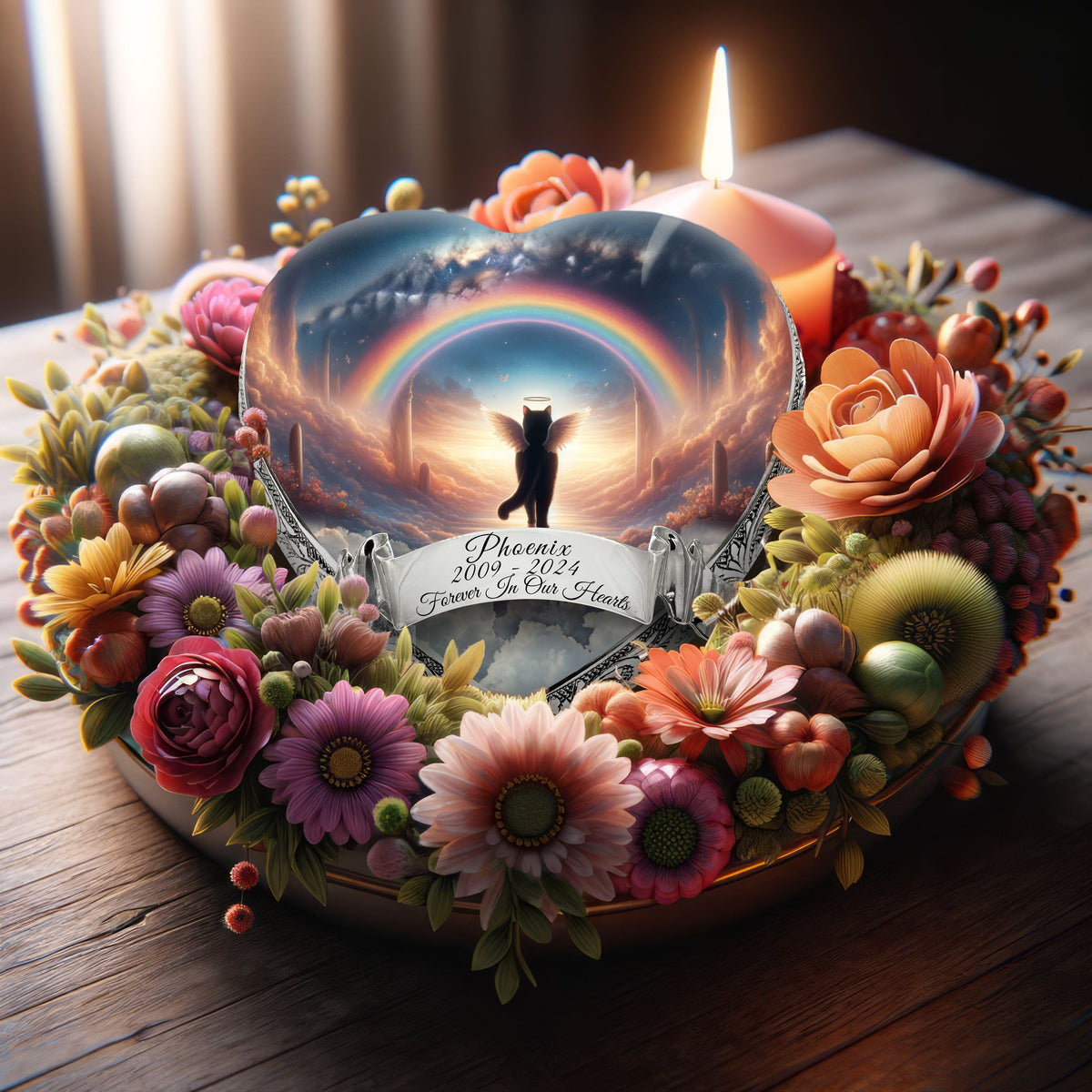 Eternal Elegance Cat Urns XXS Rainbow Journey Dark Cat Urn