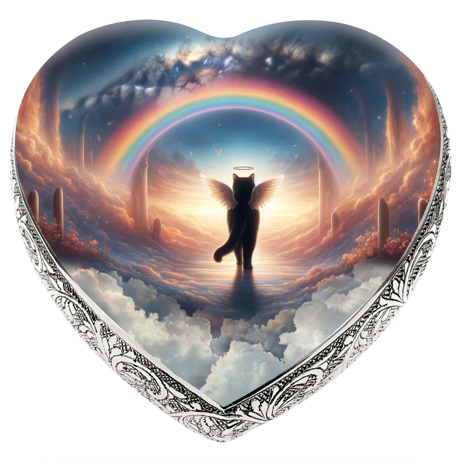 Eternal Elegance Cat Urns XXS Rainbow Journey Dark Cat Urn