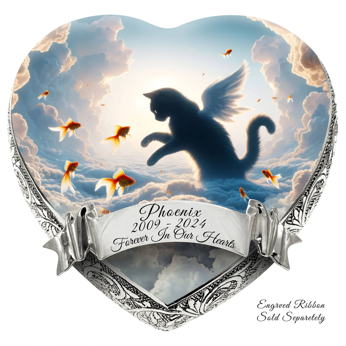 Eternal Elegance Cat Urns XXS Solar Swirl Dark Cat Urn