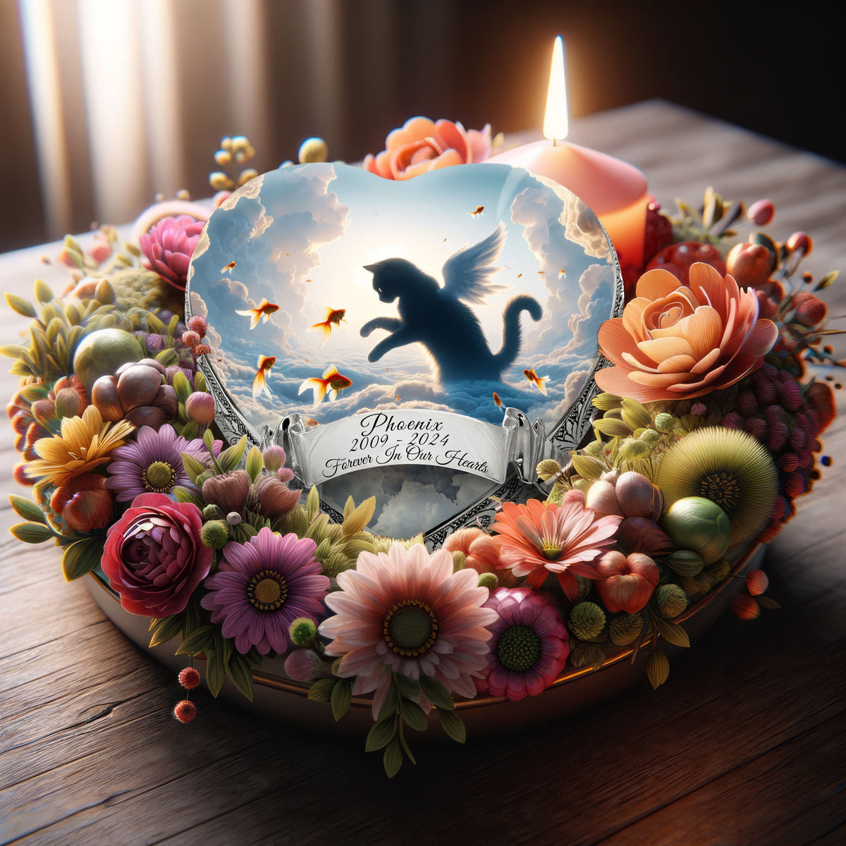 Eternal Elegance Cat Urns XXS Solar Swirl Dark Cat Urn