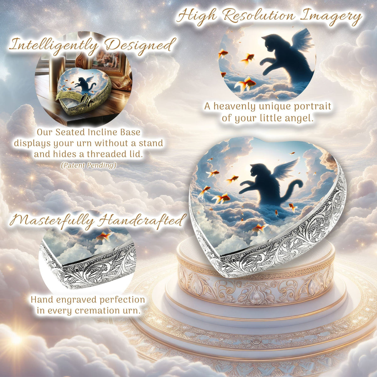 Eternal Elegance Cat Urns XXS Solar Swirl Dark Cat Urn