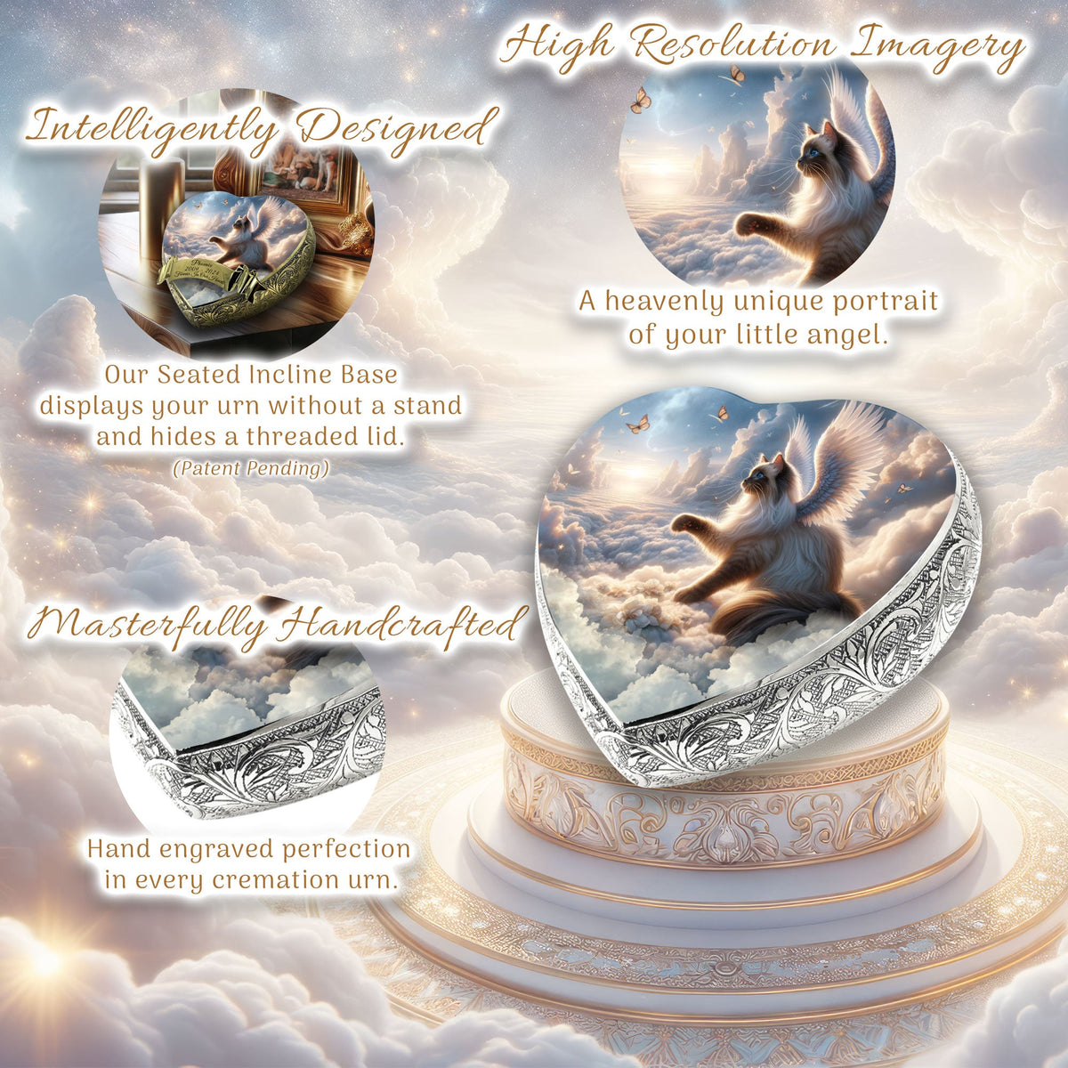 Eternal Elegance Cat Urns XXS Starry Splendor Siamese Cat Urn