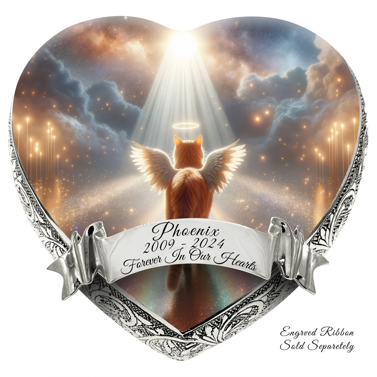 Eternal Elegance Cat Urns XXS Stellar Silk Orange Cat Urn