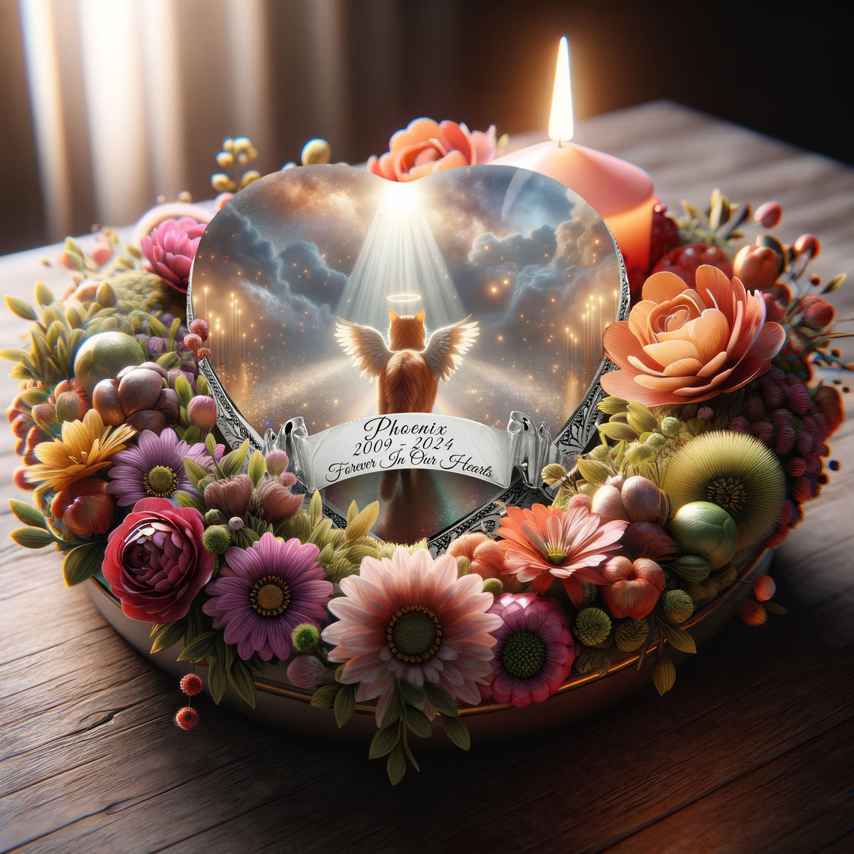 Eternal Elegance Cat Urns XXS Stellar Silk Orange Cat Urn