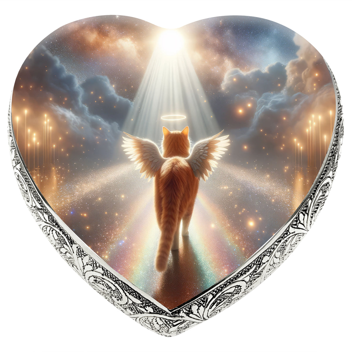 Eternal Elegance Cat Urns XXS Stellar Silk Orange Cat Urn