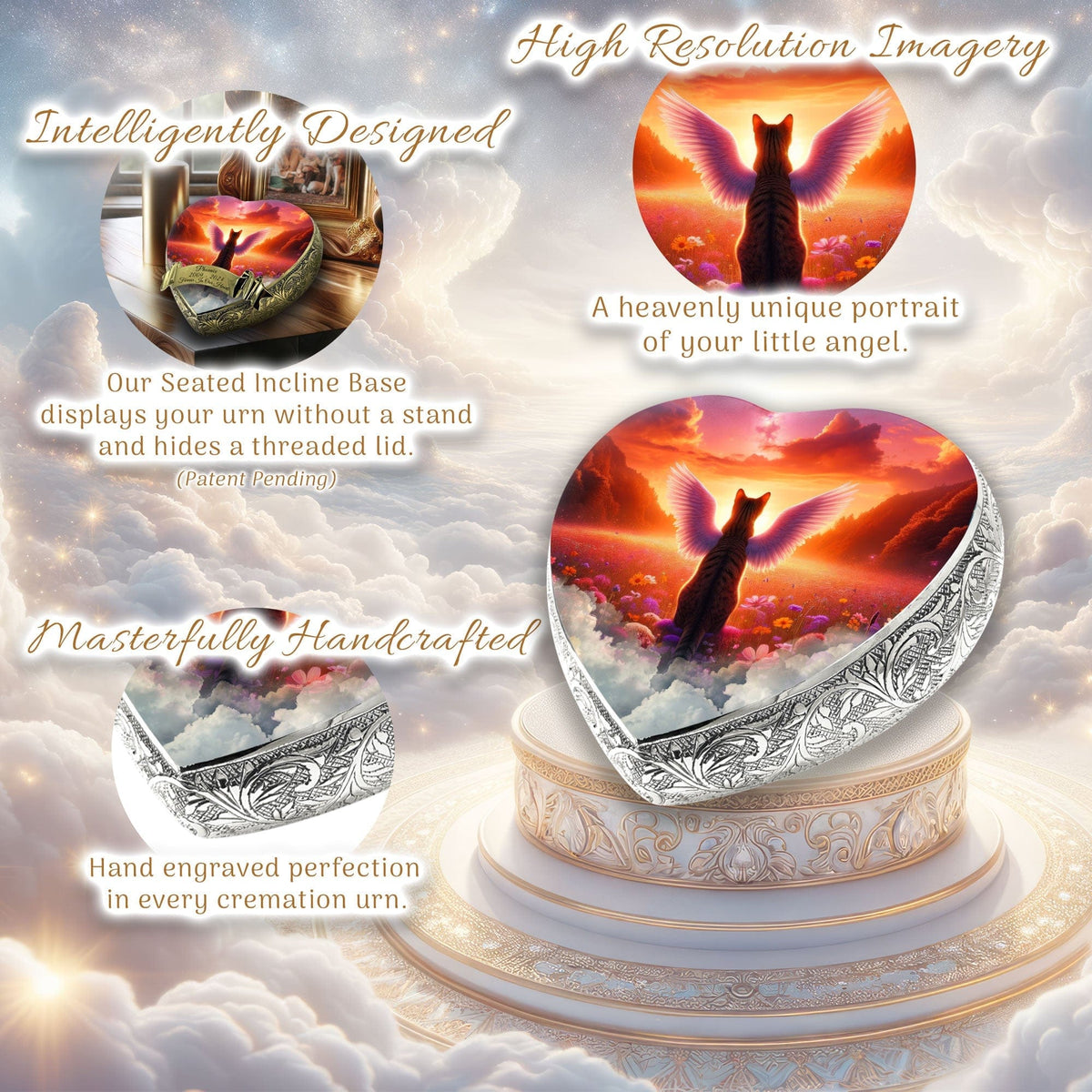 Eternal Elegance Cat Urns XXS Stellar Stream Striped Cat Urn