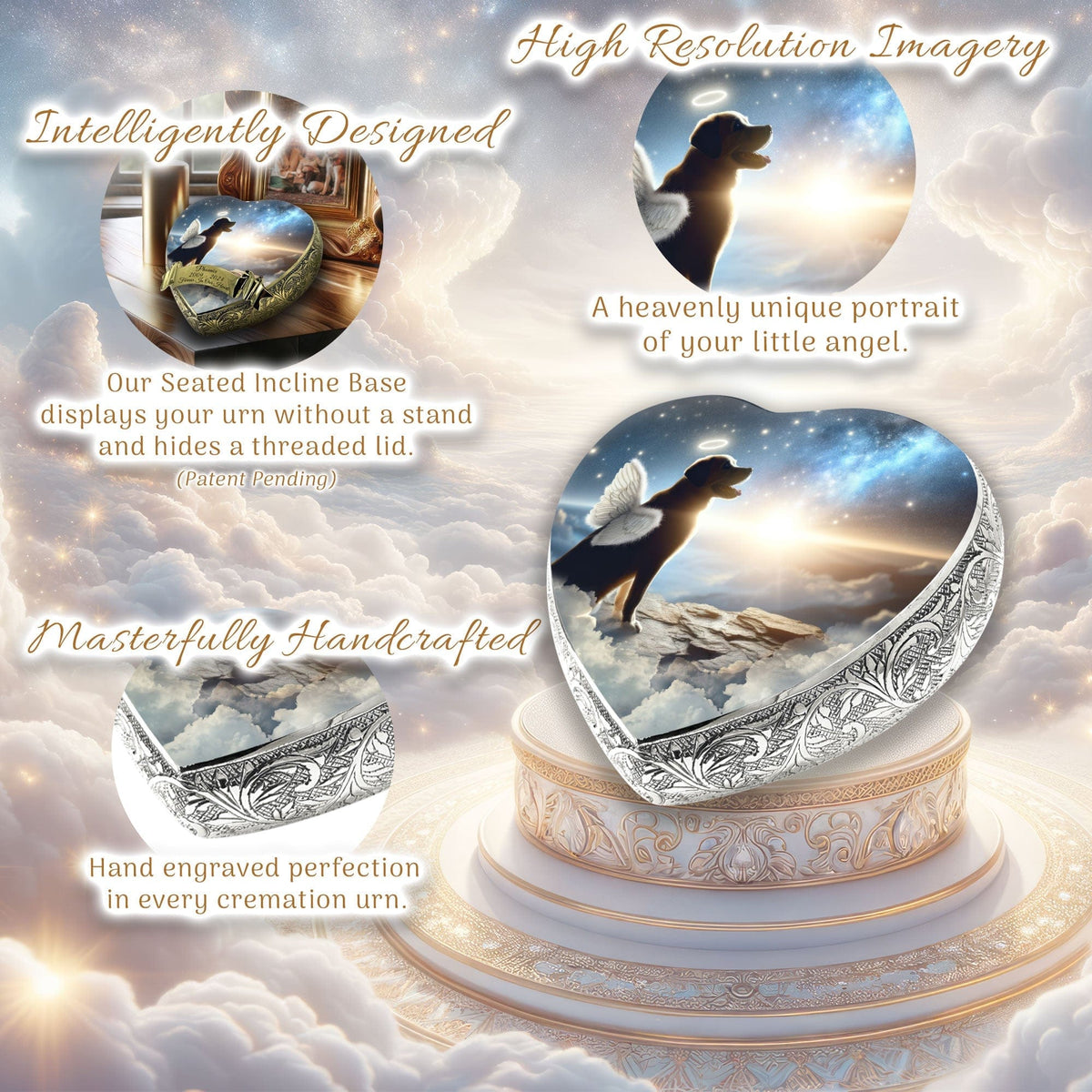 Eternal Elegance Dog Urns Any Breed - Angelic Light Dog Urn