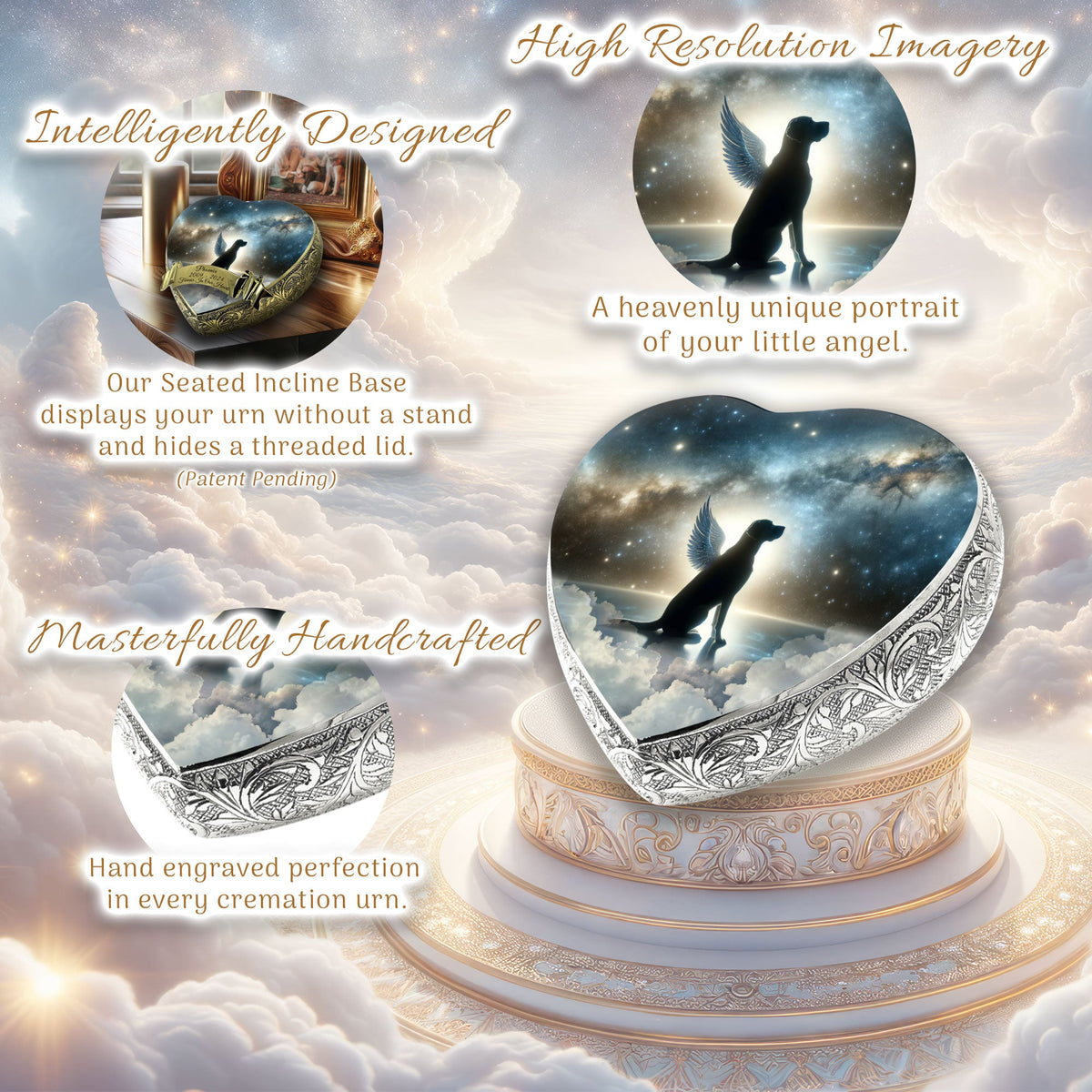 Eternal Elegance Dog Urns Any Breed - Galaxy Glitter Dog Urn