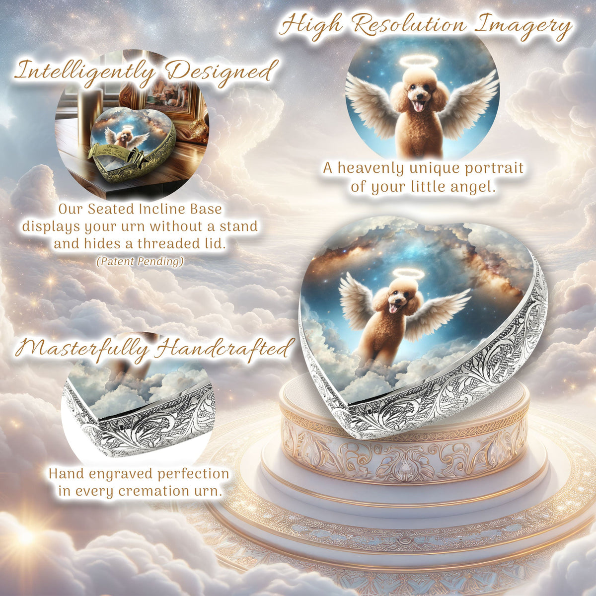 Eternal Elegance Dog Urns Apricot Mini Poodle - Astral Awe Dog Urn
