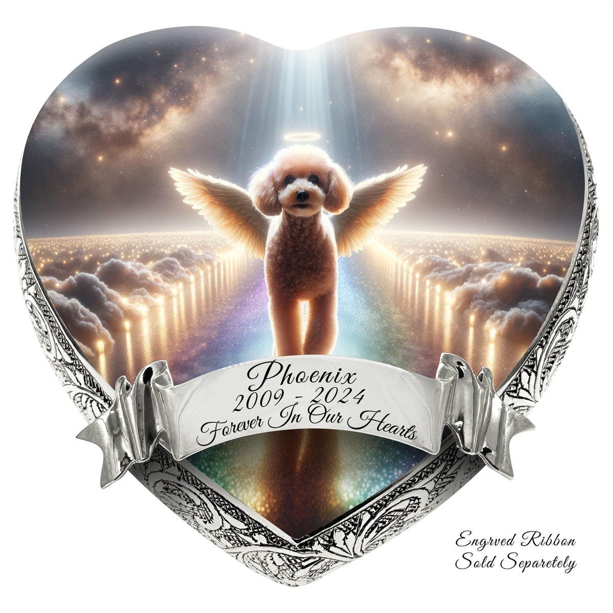 Eternal Elegance Dog Urns Apricot Mini Poodle - Rainbow Bridge Dog Urn