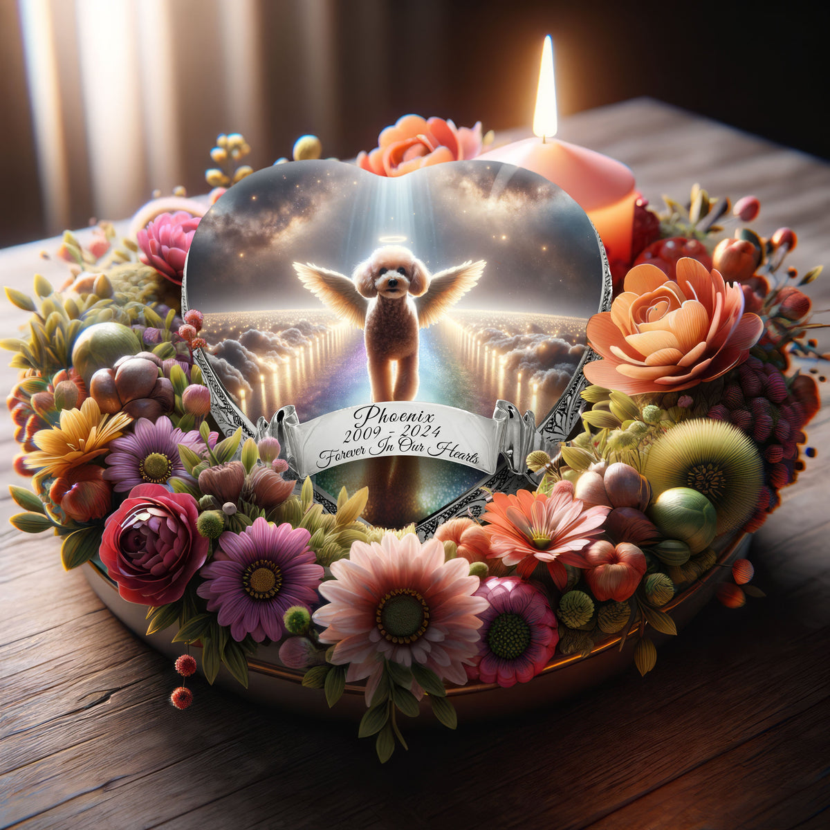 Eternal Elegance Dog Urns Apricot Mini Poodle - Rainbow Bridge Dog Urn