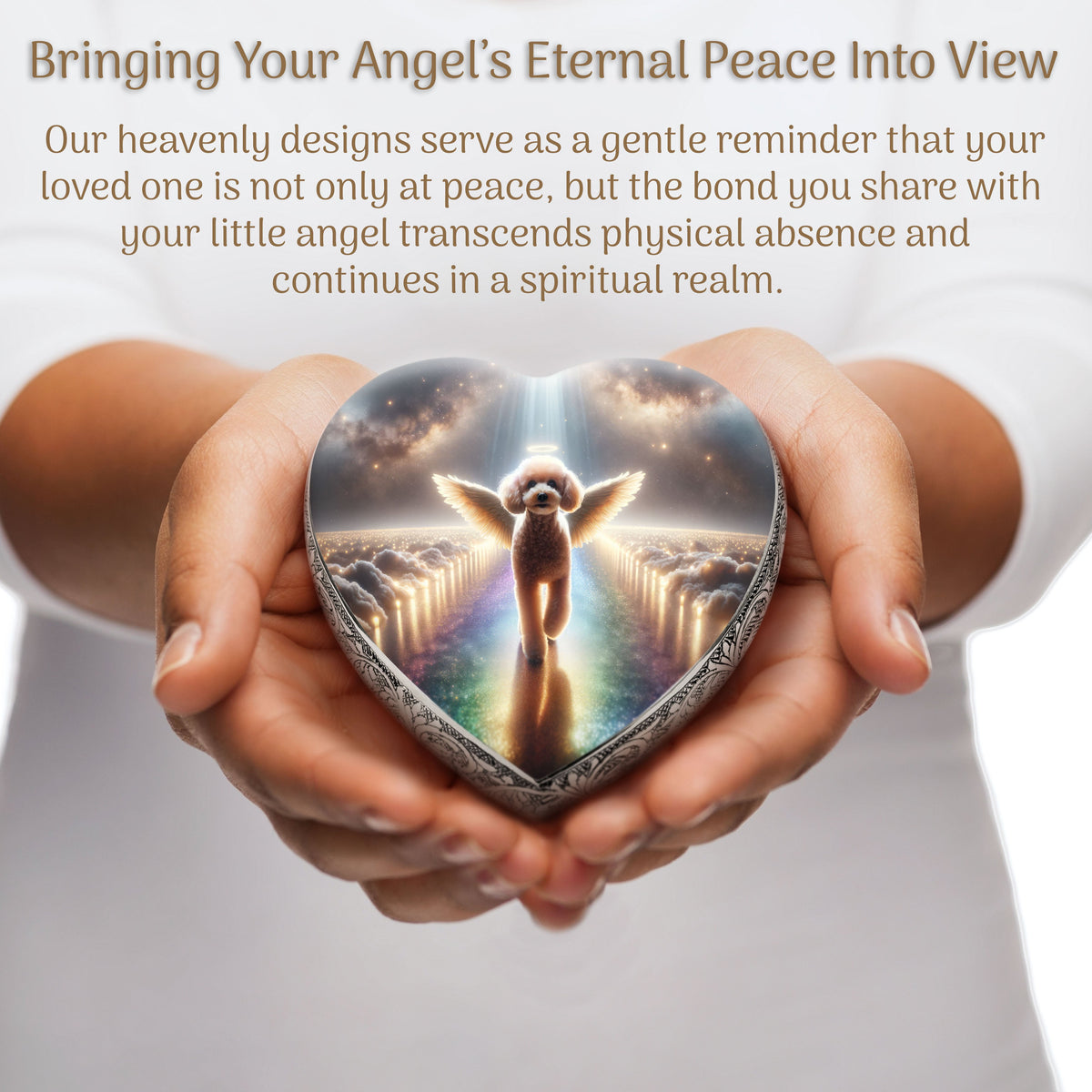 Eternal Elegance Dog Urns Apricot Mini Poodle - Rainbow Bridge Dog Urn