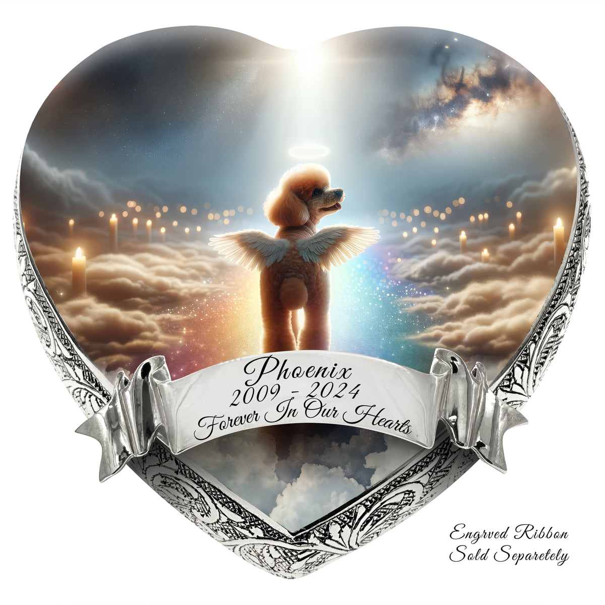 Eternal Elegance Dog Urns Apricot Mini Poodle - Rainbow Crossing Dog Urn