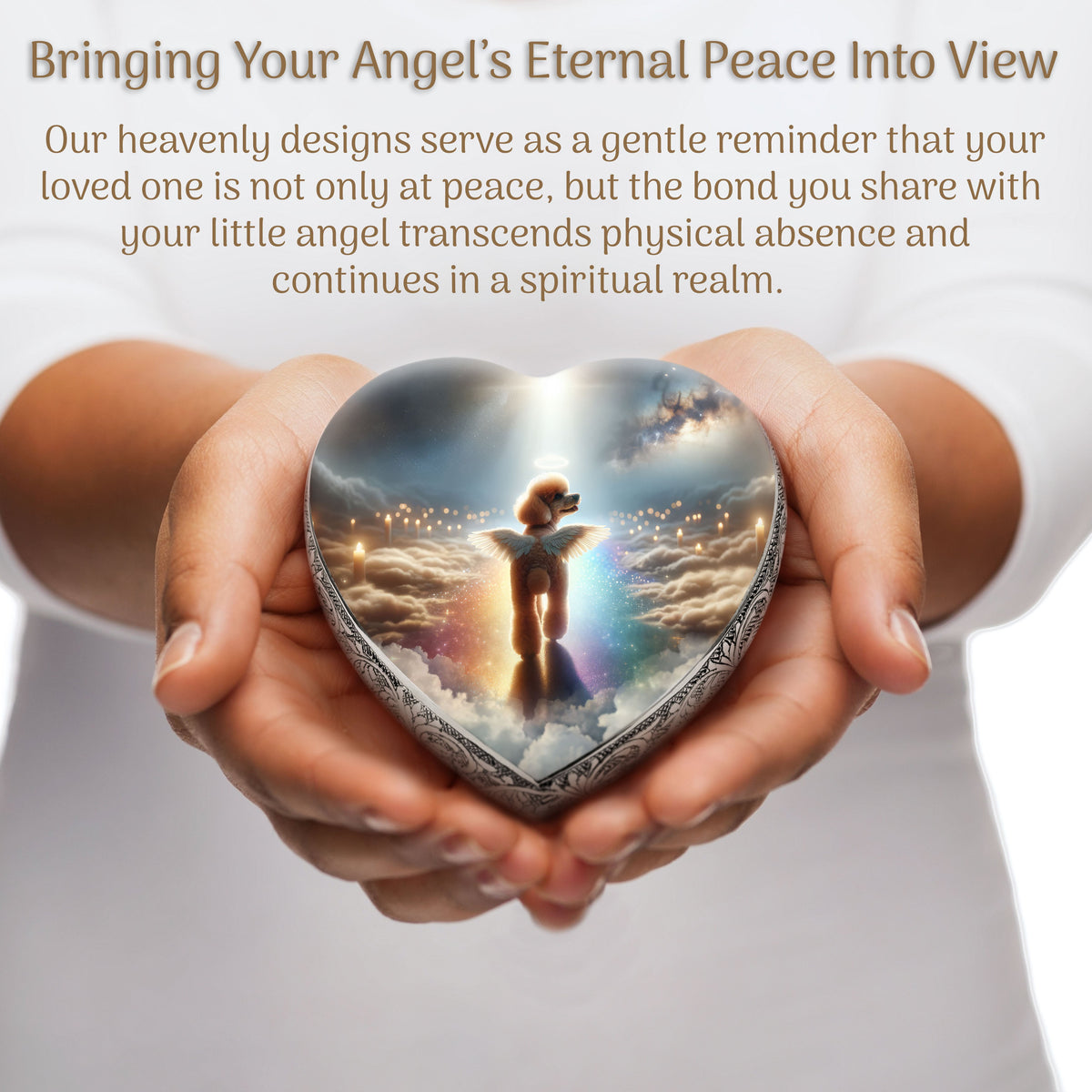 Eternal Elegance Dog Urns Apricot Mini Poodle - Rainbow Crossing Dog Urn