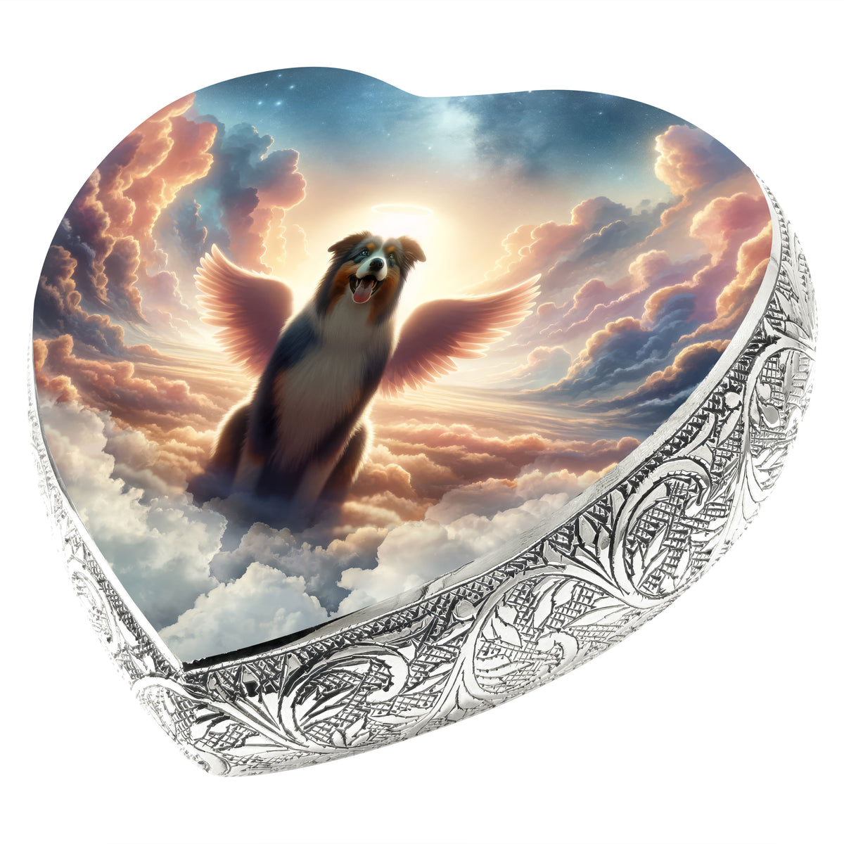 Eternal Elegance Dog Urns Australian Shepherd - Heavenly Glow Dog Urn